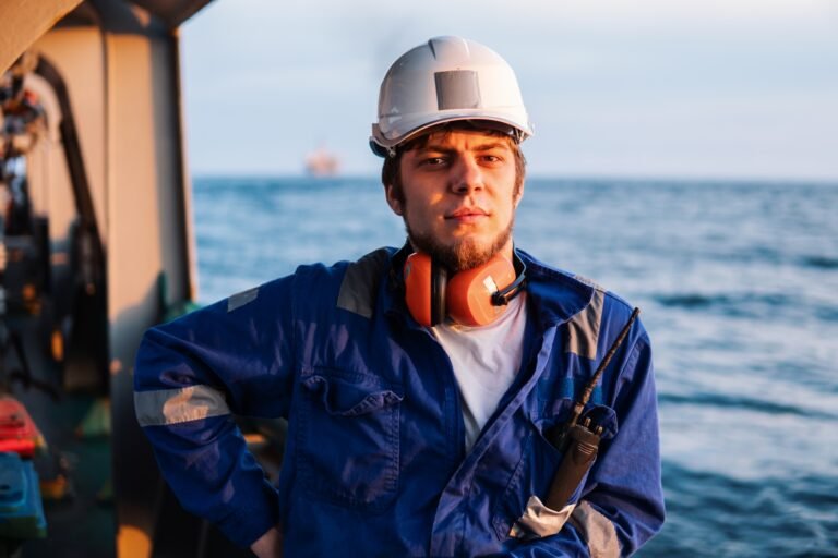 Marine Deck Officer or Chief mate on deck of offshore vessel